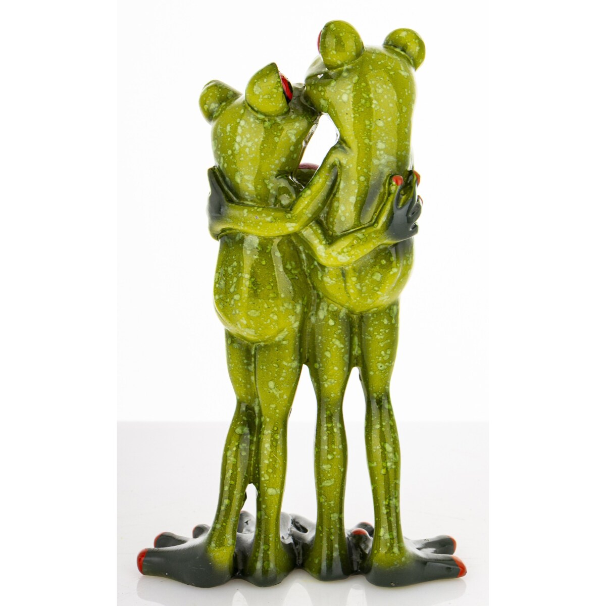 Dekoracja - para zielonych żabek 16x10x5,5 cm RANE z sercem