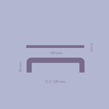 ISA 128 (S) uchwyt podłużny mosiężny szczotkowany nielakierowany