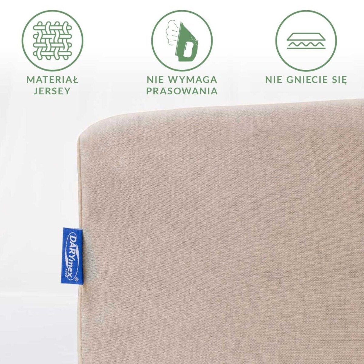 Prześcieradło jersey z gumką 70x140 kolor Beż, Darymex