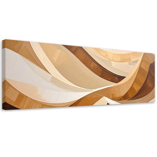 Obraz do salonu sypialni biura loftu, Abstrakcyjne fale pastelowy beżowy