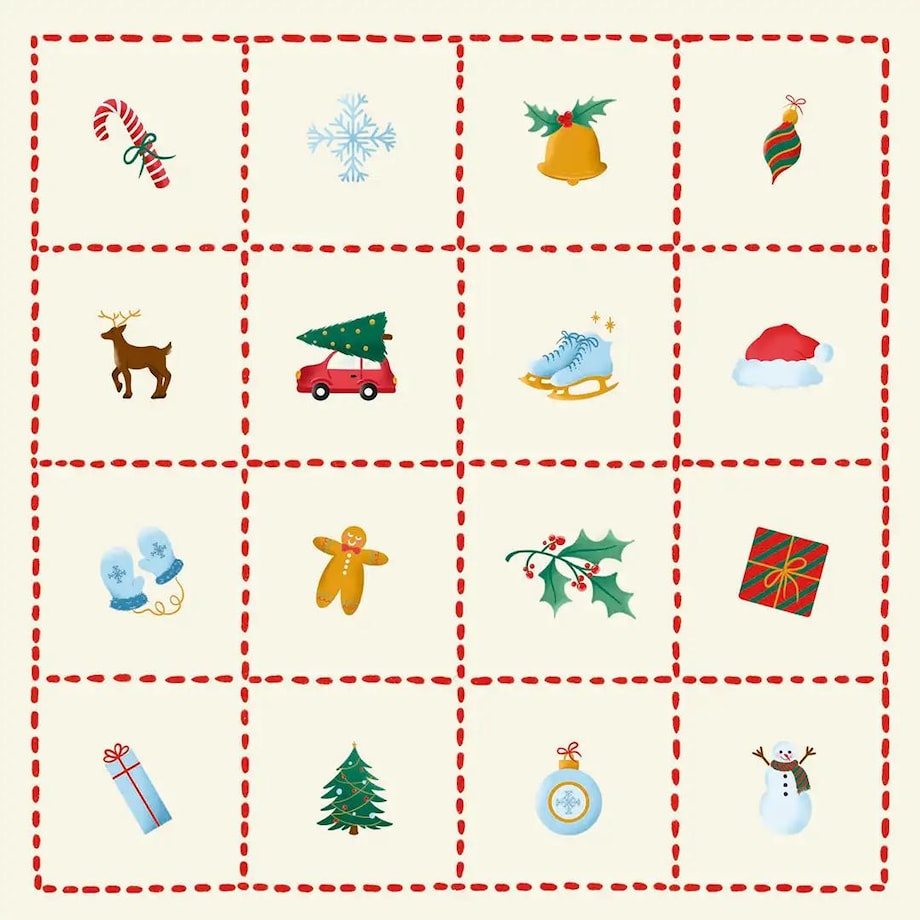 Poduszka świąteczna -Kalendarz