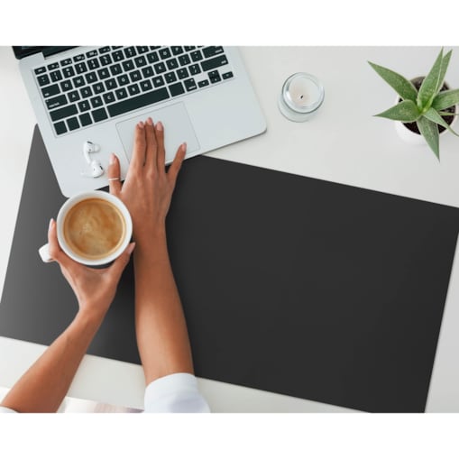 Czarna mata na biurko Kolor Ciemny grafitowy, 90x45 cm