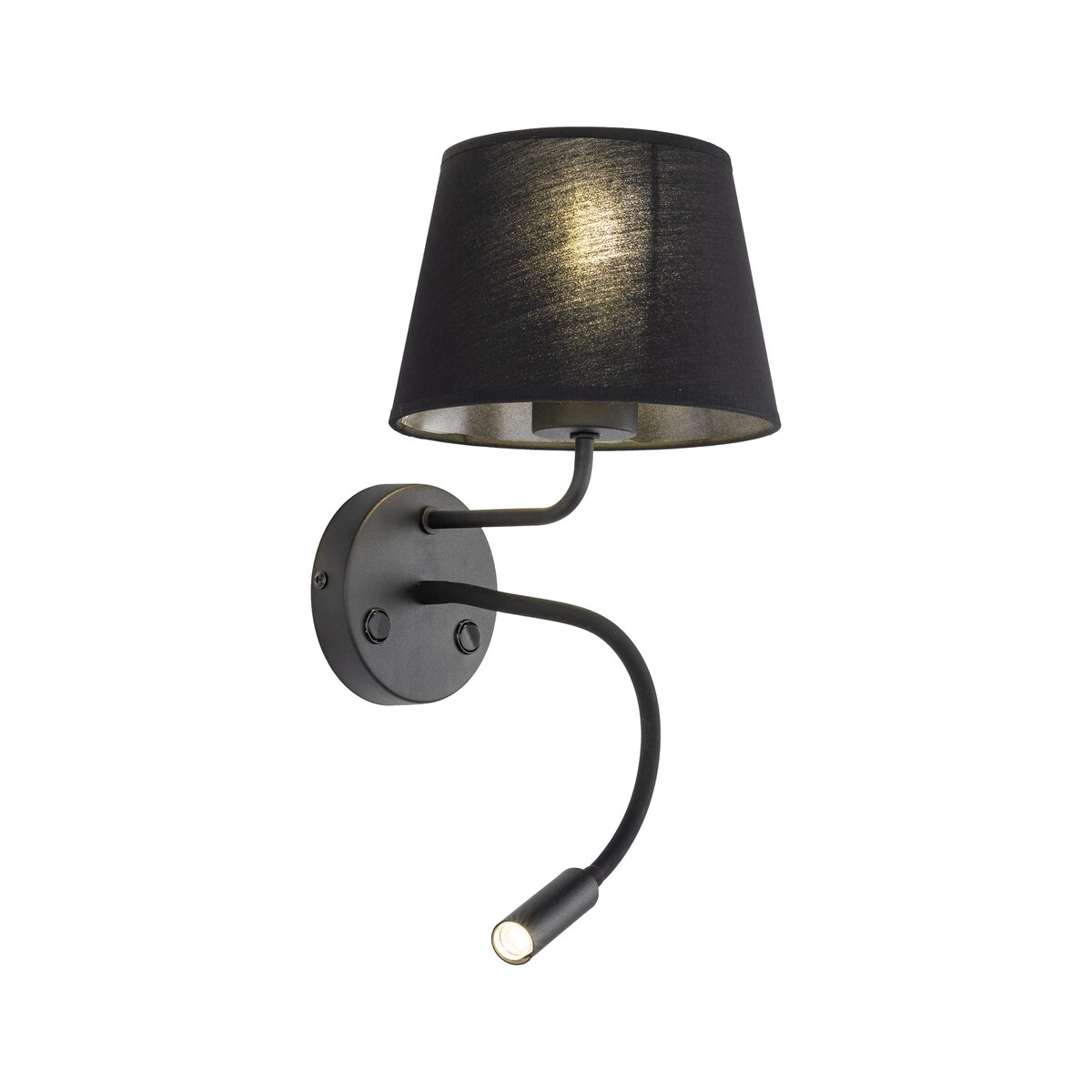 Kinkiet do czytania TK Lighting MAJA BLACK 10081 czarny, ruchomy, E27 + G9, włącznik na podstawie