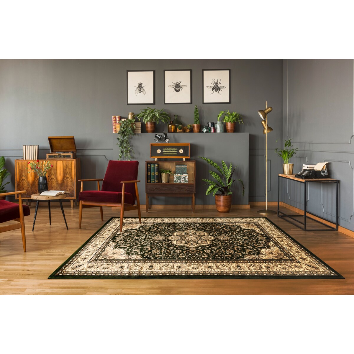 Dywan ROYAL AGY wzór 0521 ciemny zielony 300x400 cm