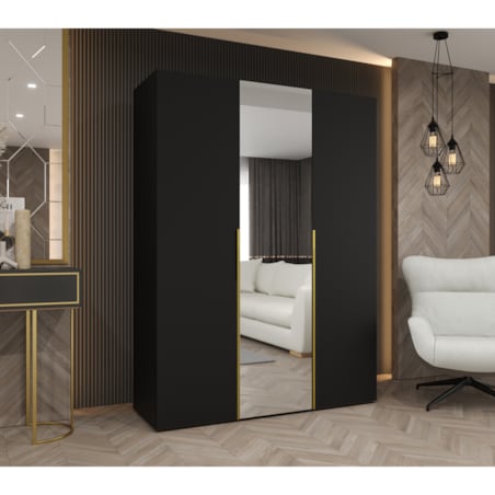 Szafa uchylna otwierana ALICANTE 2 150 wys. 202 cm Czarny + u. Złoty