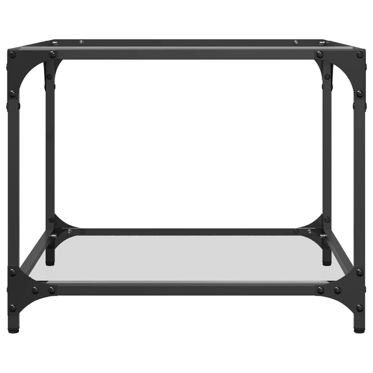 vidaXL Stolik kawowy ze szklanym blatem, 50x50x40 cm, stal