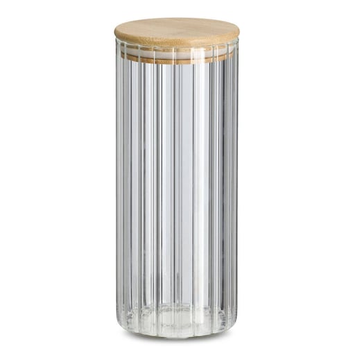 Słoik z bambusową pokrywką GROOVES, 1100 ml