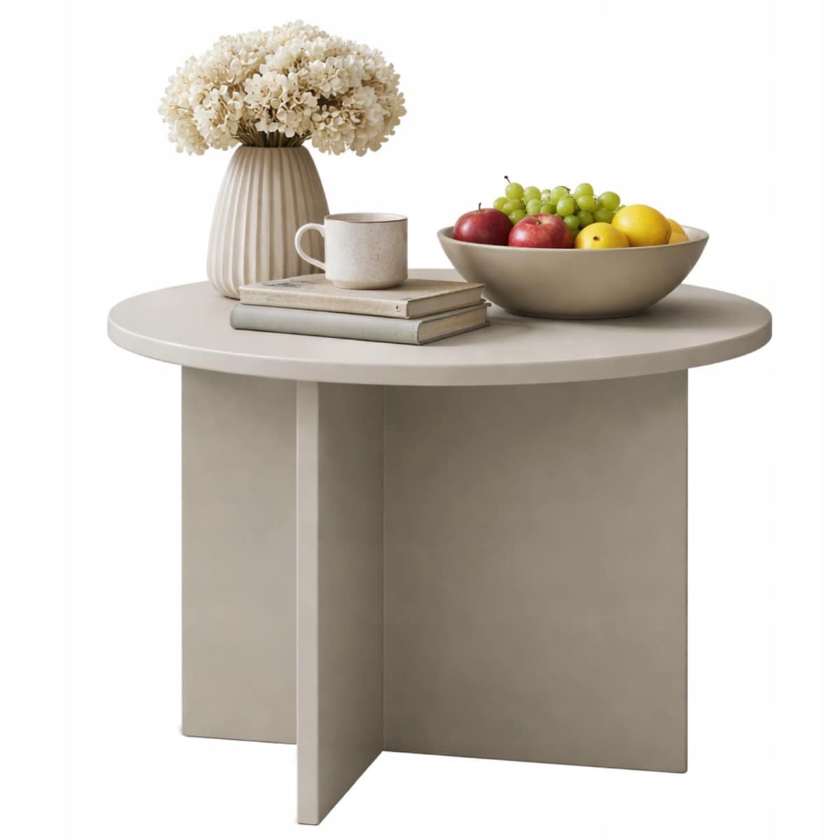 Stolik Kawowy TAVO Kaszmir 70 cm Okrągły Japandi Nowoczesny Do Salonu