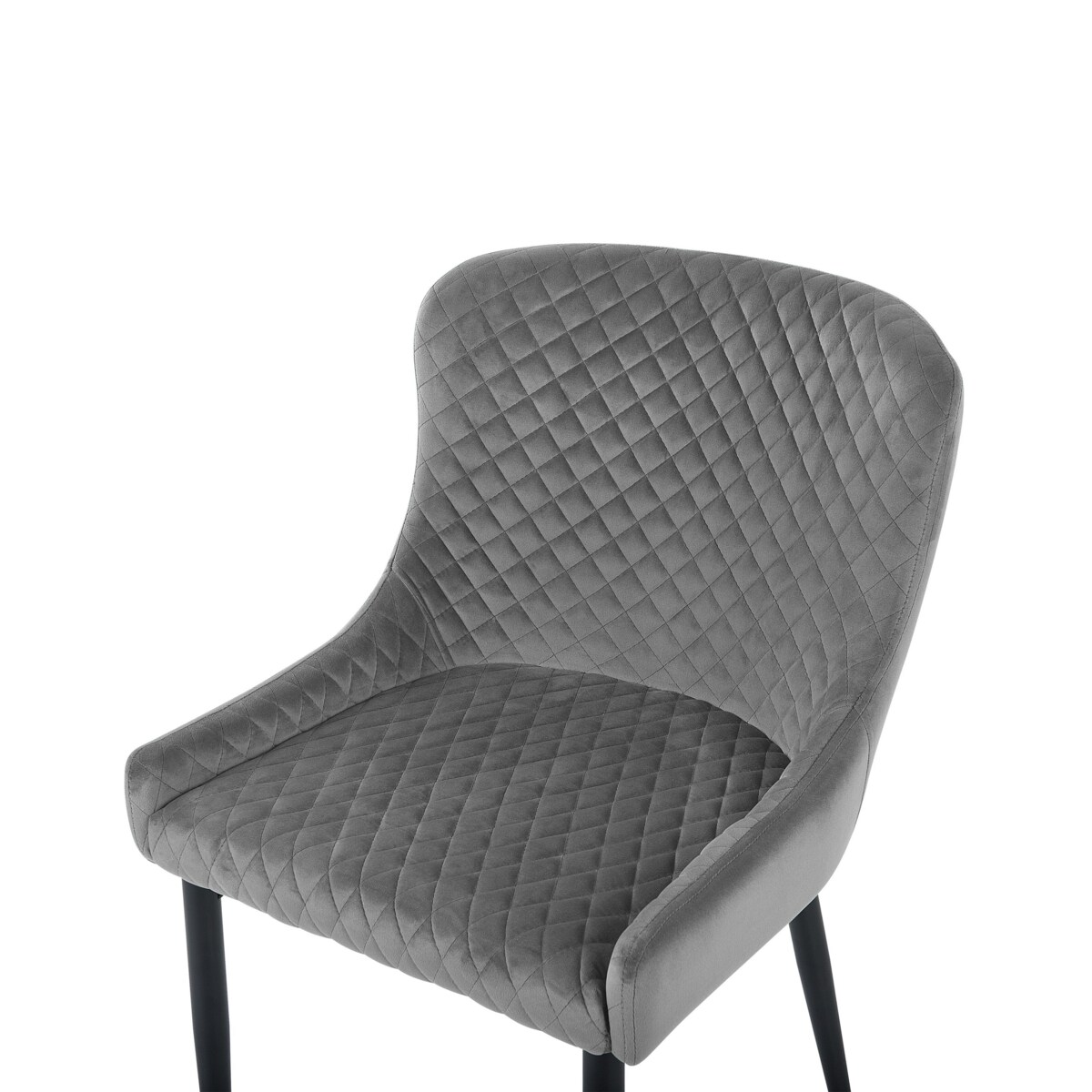 Zestaw 2 krzeseł do jadalni welurowy szary SOLANO