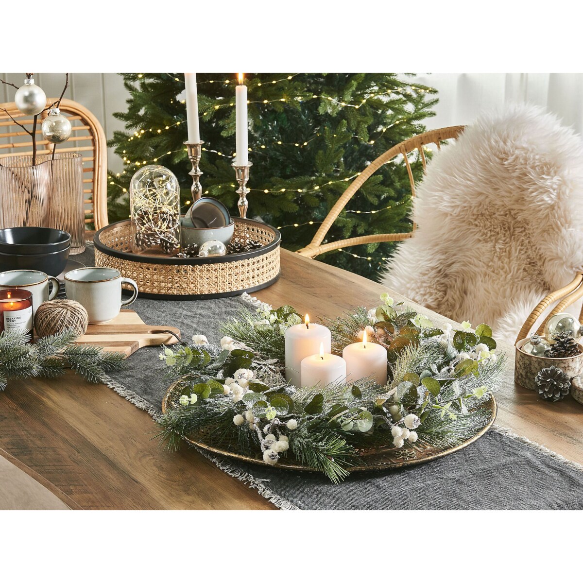 Wianek świąteczny 54 cm zielony JURMU