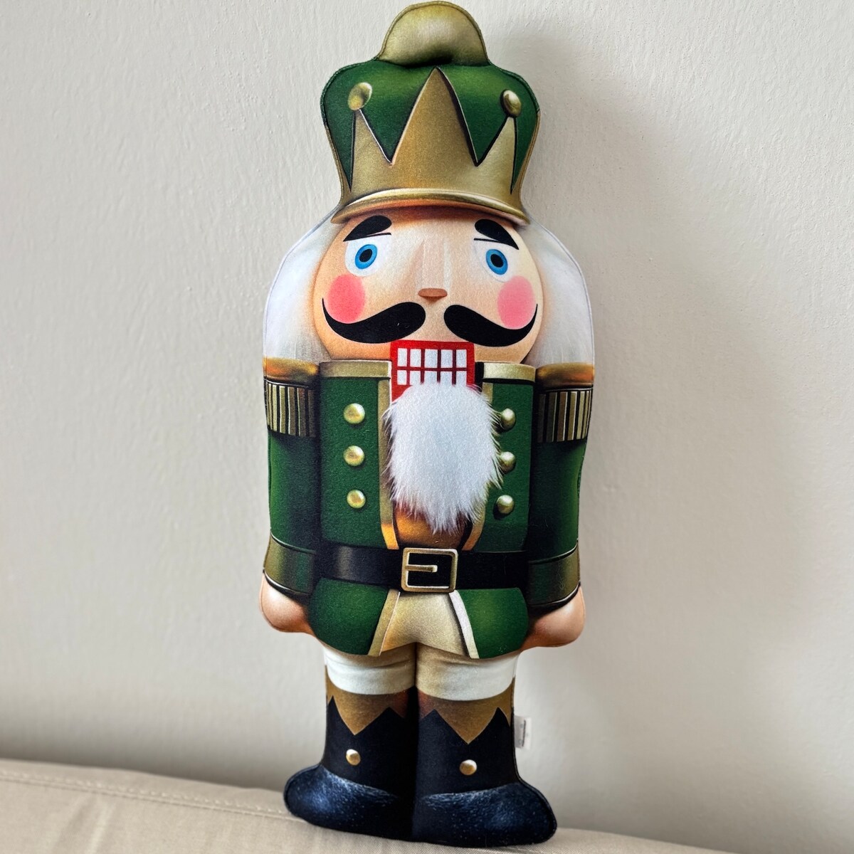 Poduszka świąteczna Dziadek do orzechów zielony