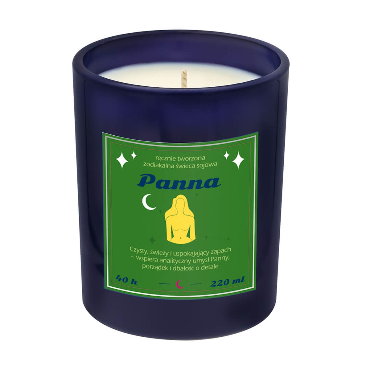 Świeca zodiakalna sojowa naturalna zapachowa PANNA - bezpieczna, ręcznie robiona w szklanym słoiczku na prezent upominek dla osoby ze znakiem zodiaku PANNY