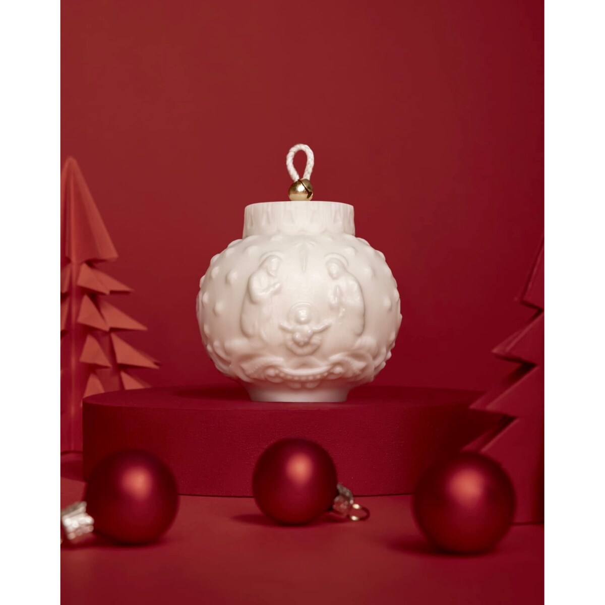 Świeca sojowa Bombka Szopka – ręcznie robiona świąteczna dekoracja