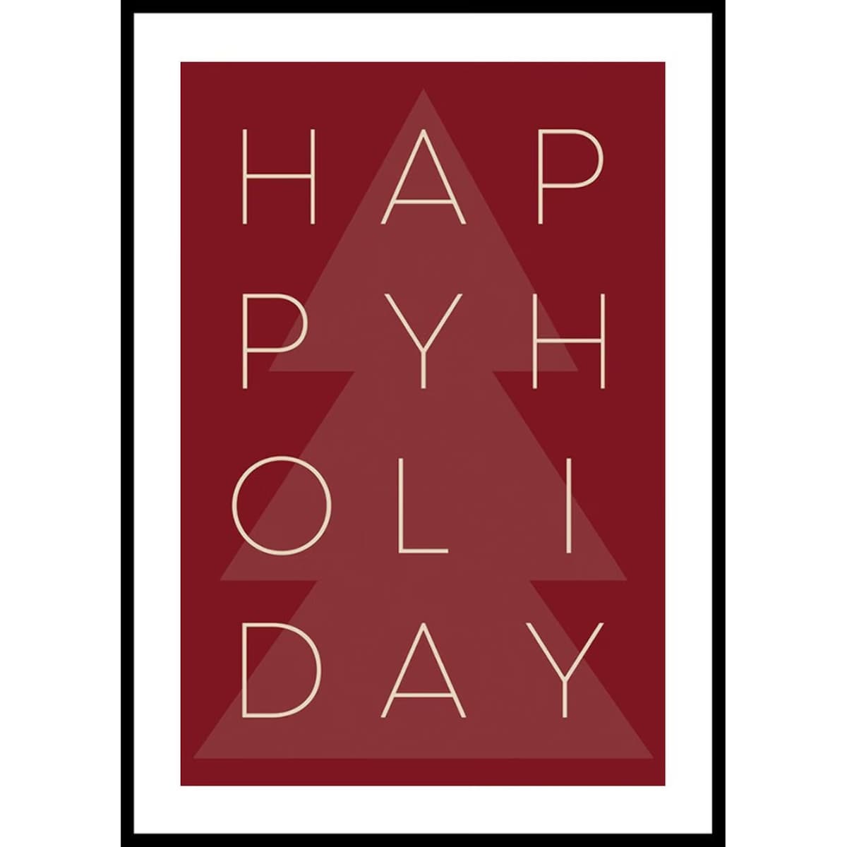 Poster Story, Plakat, Obraz - Happy Holiday na Czerwonym Tle, wymiary 42 x 60 cm