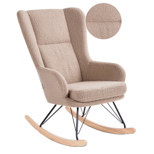 Fotel bujany LUOMA Boucle Beżowy