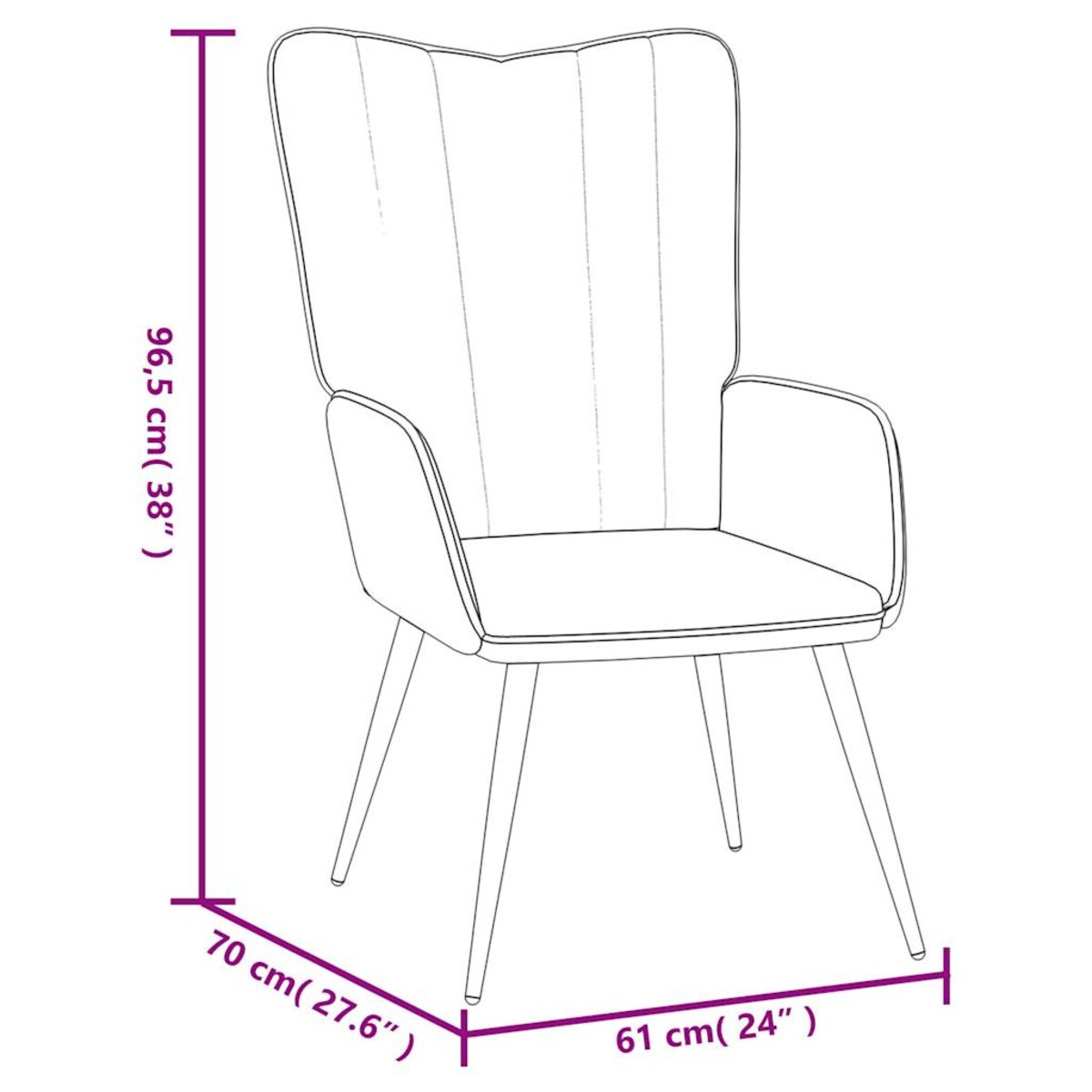 vidaXL Fotel, czarny, obity aksamitem