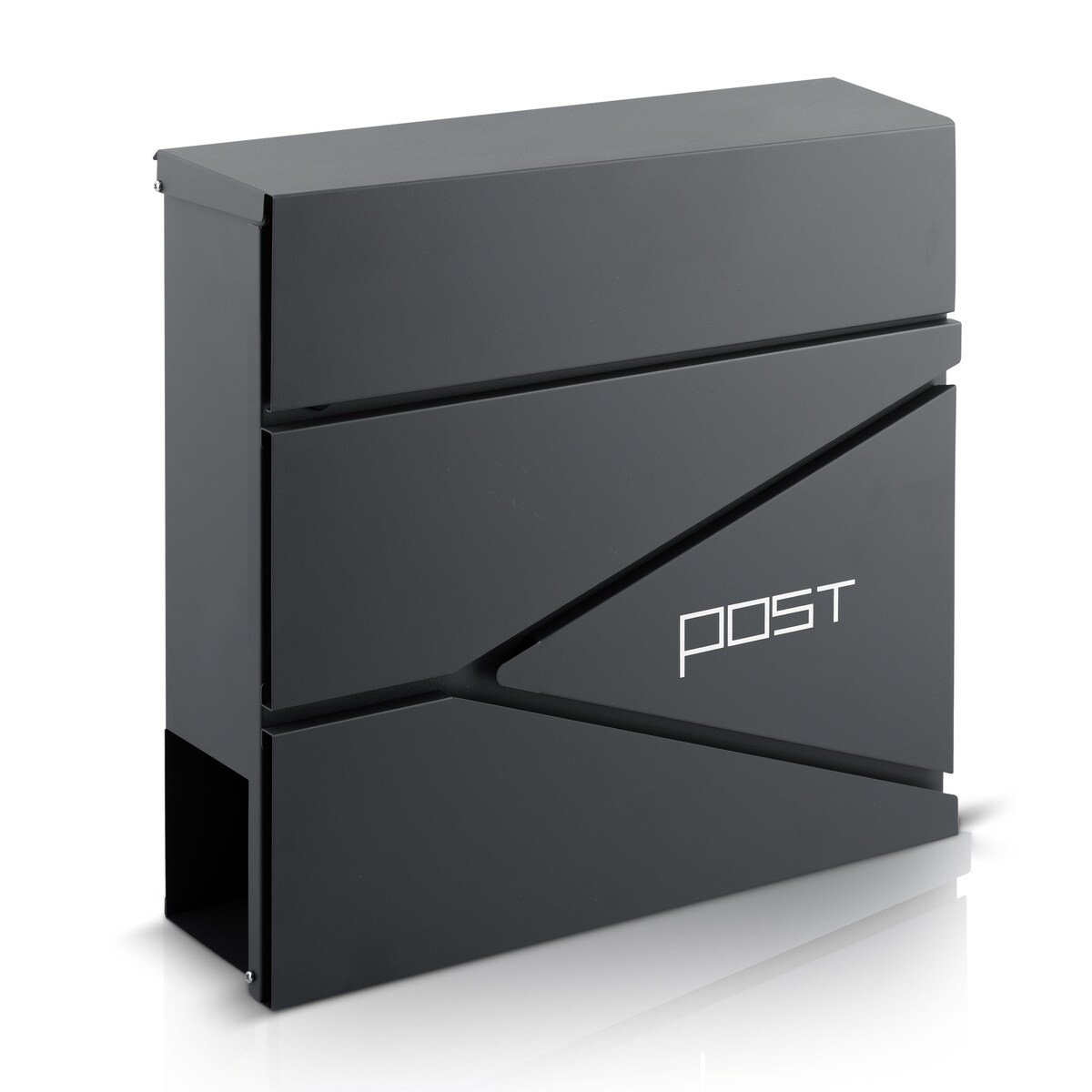Skrzynka na listy z gazetnikiem Humberg pocztowa na bramę ogrodzenie stalowa antracyt