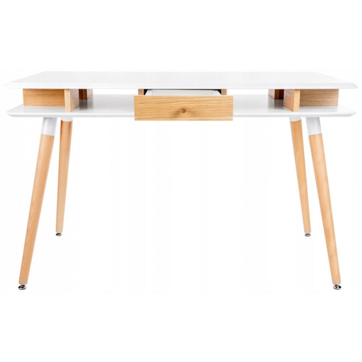 Skandynawskie biurko Modus LL-093 King Home z szufladą dębowe białe