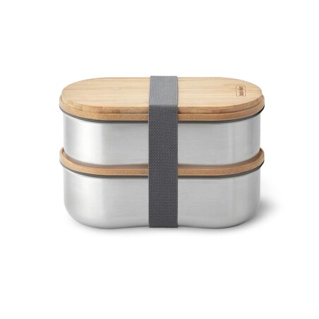 Zestaw 2 lunchboxów stalowych, 18.5 x 9.7 x 12 cm, Black Blum