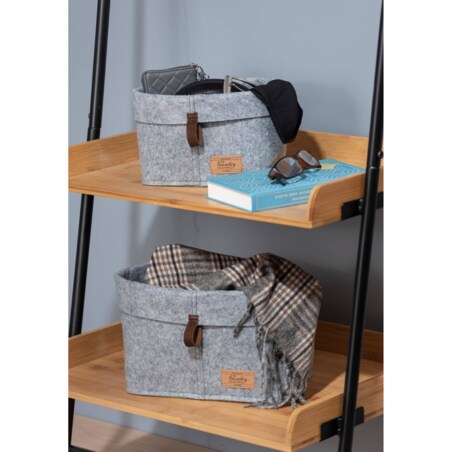 Organizer na kosmetyki i drobne przedmioty FELI, z imitacji filcu, 24 x 16 x 16 cm, WENKO