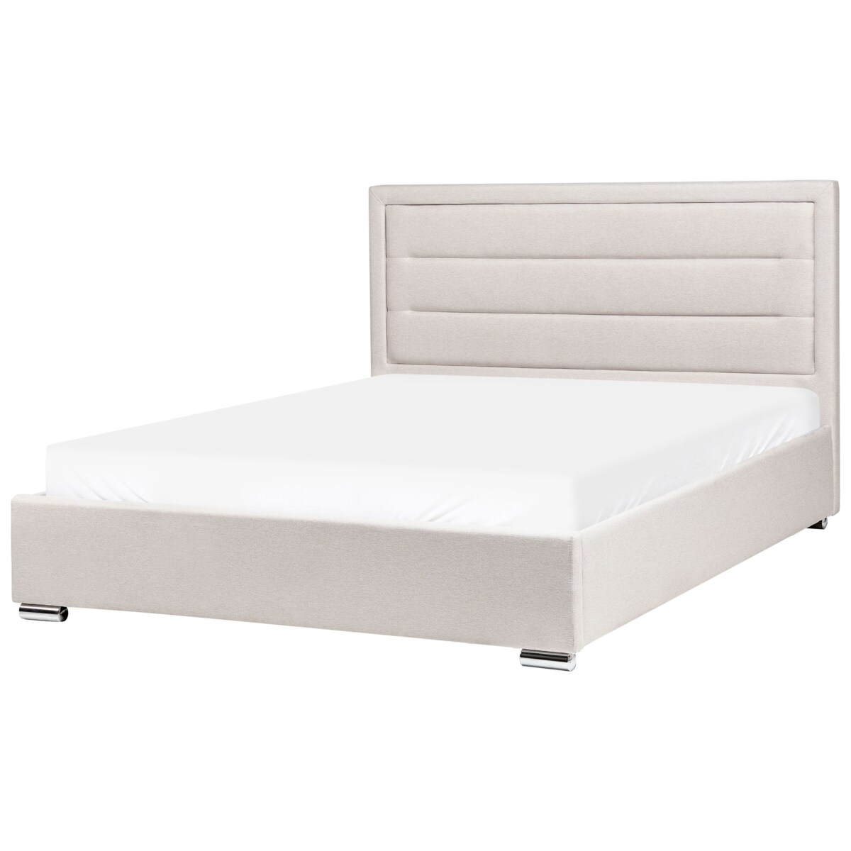 Łóżko z pojemnikiem ROUEN 160 x 200 cm Jasnobeżowy