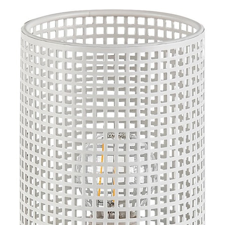 Metalowa lampa nocna Boogie 3179 do sypialni ażurowa okrągła biała złota