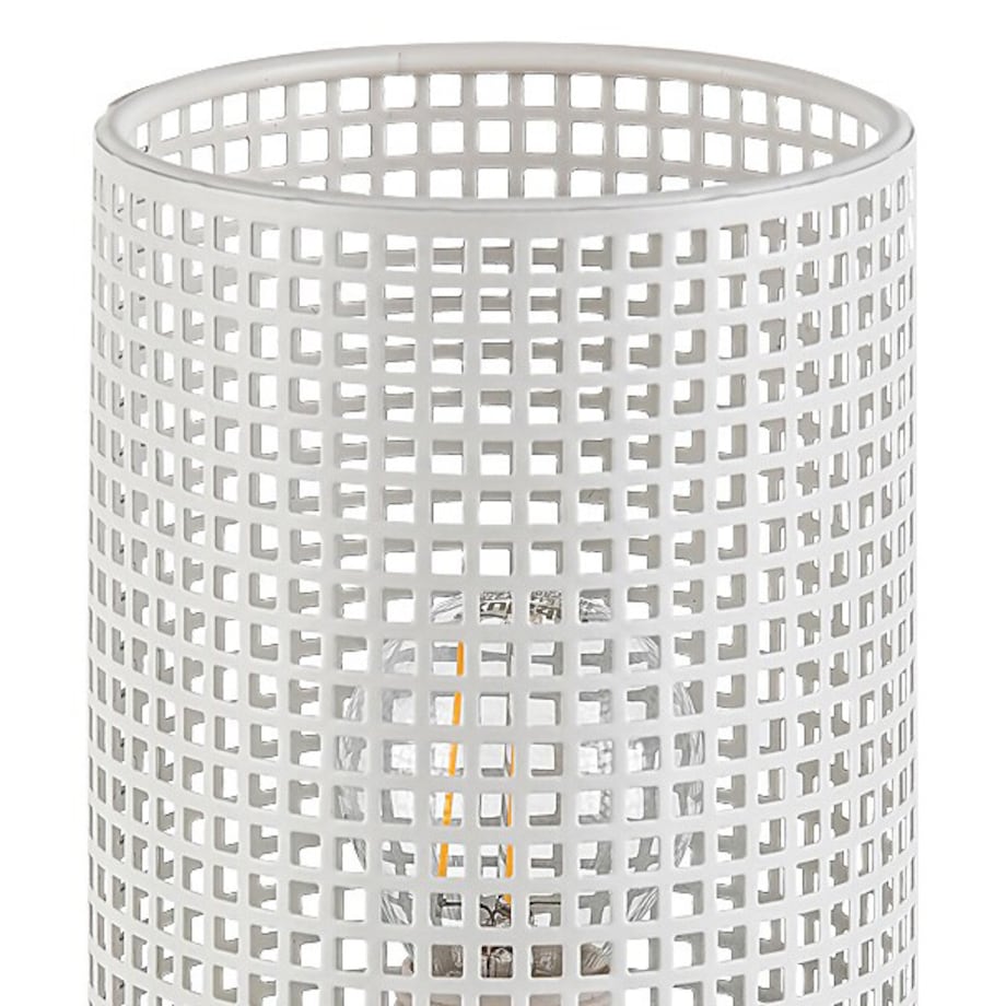 Metalowa lampa nocna Boogie 3179 do sypialni ażurowa okrągła biała złota