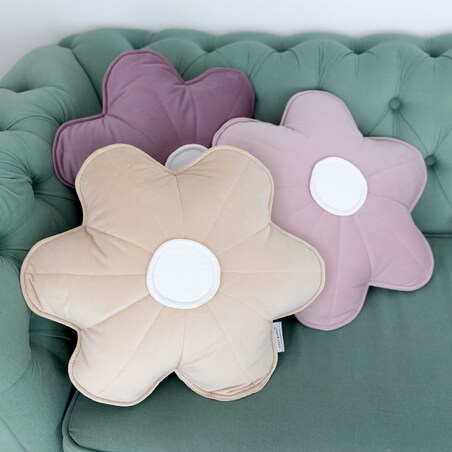 Poduszka jasnoszary kwiat, Velvet grey Daisy