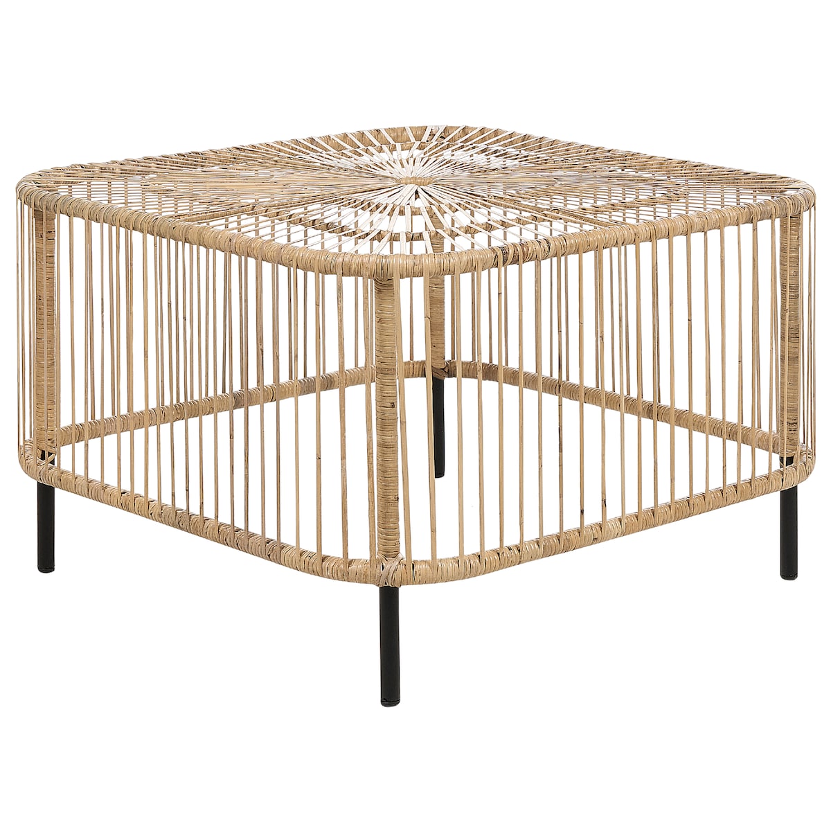 Stolik kawowy ogrodowy CESENATICO 67 cm 67 cm Rattan Naturalny