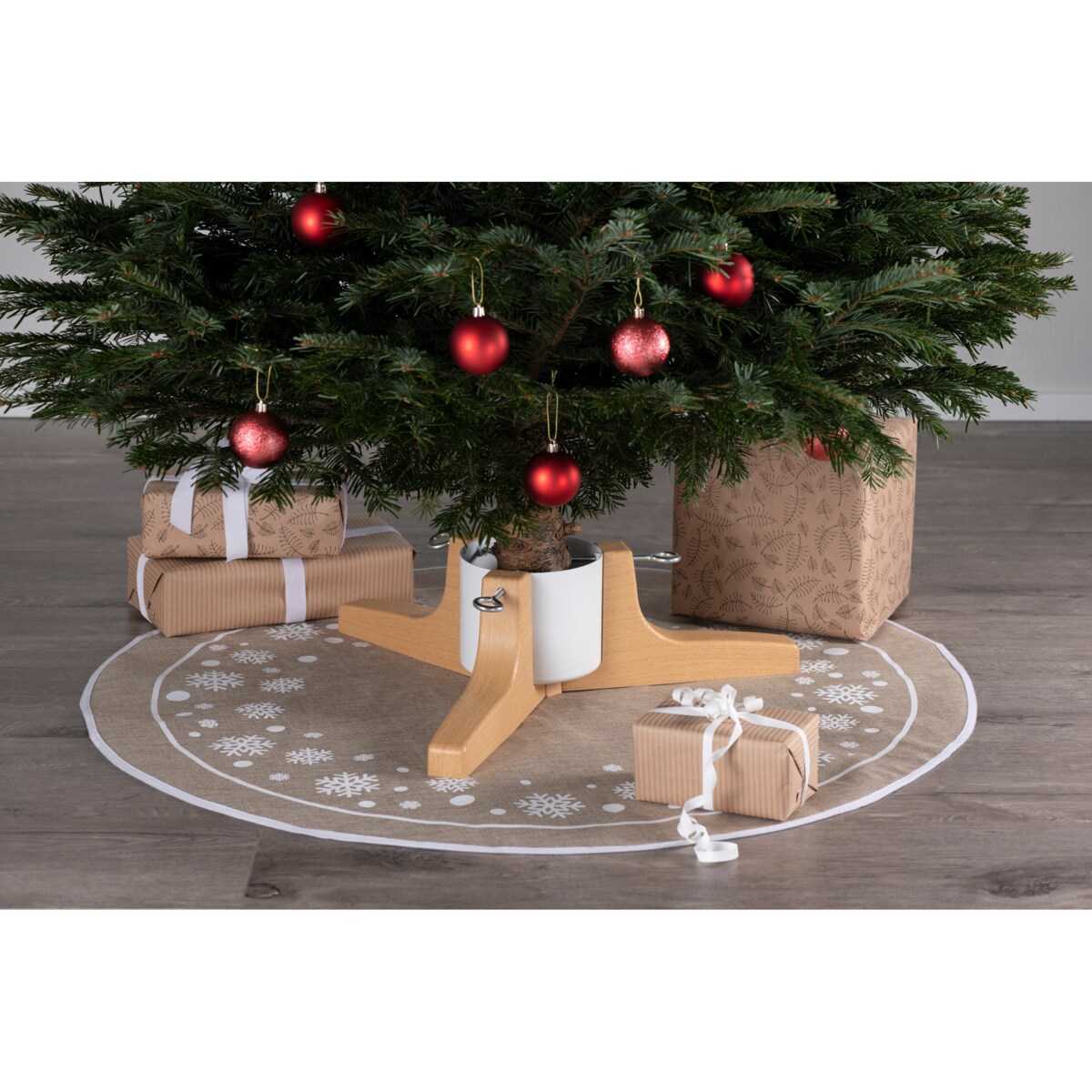 Stojak choinkowy z imitacją drewna, 62 cm, zbiornik 2,2 l