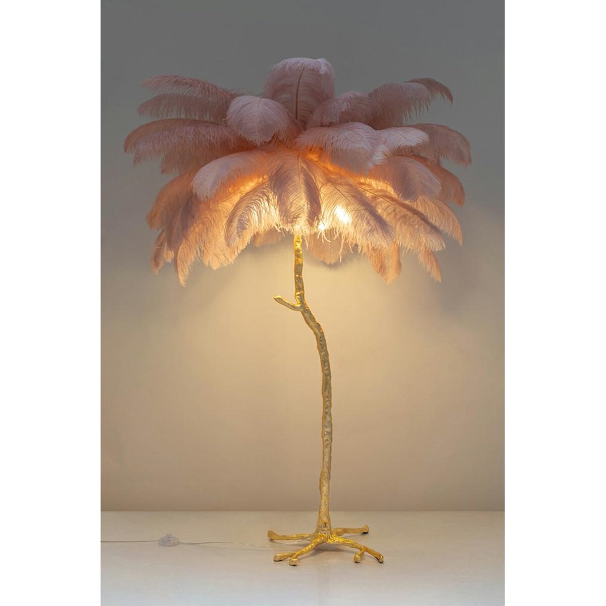 Podłogowa lampa Tiffany JL0019.PINK drzewo różowe złote