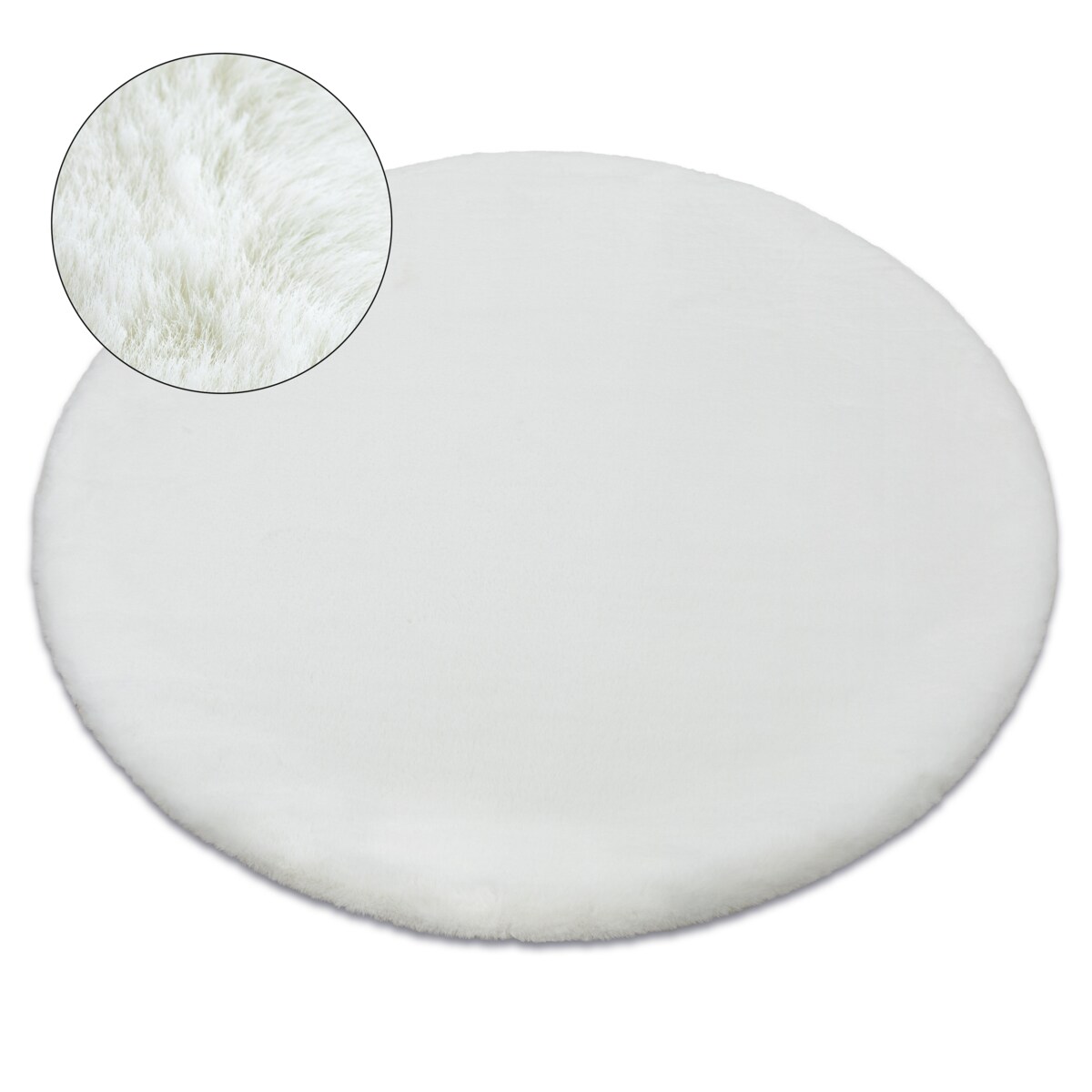 Dywan BUNNY koło biały IMITACJA FUTRA koło 160 cm