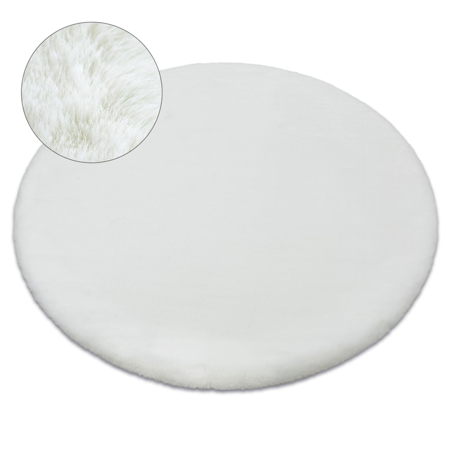 Dywan BUNNY koło biały IMITACJA FUTRA koło 160 cm