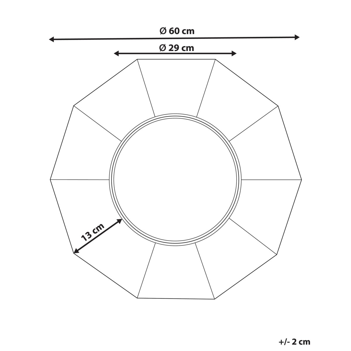 Drewniane lustro ścienne 60 x 60 cm brązowe ASEM