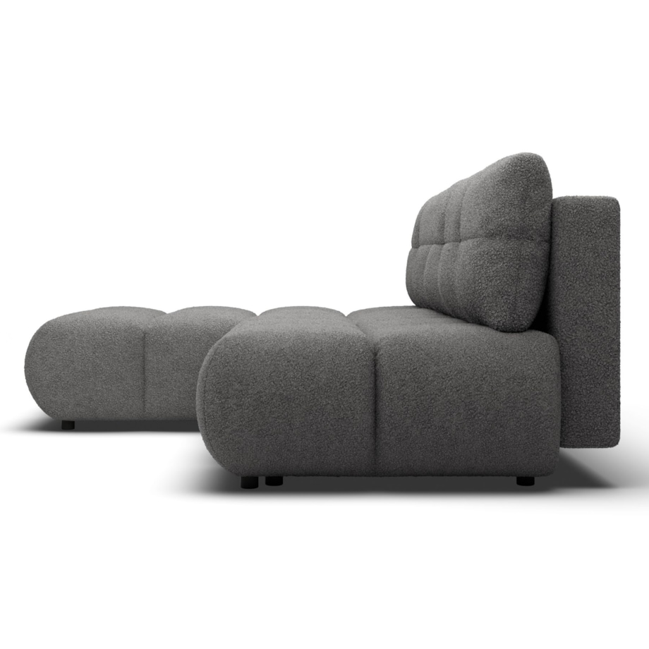 Pikowany Narożnik MILA rozkładany bez boczków lewy szary