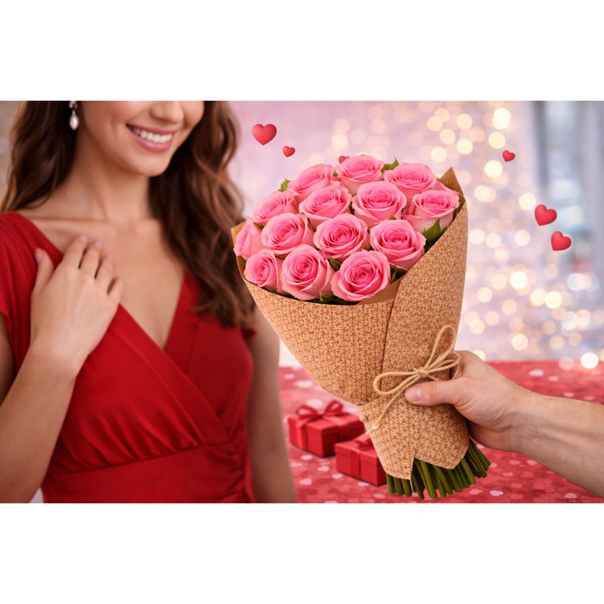 Bukiet róż Mandala – 25 sztuk, wysokość 40-45cm (Ekwador)