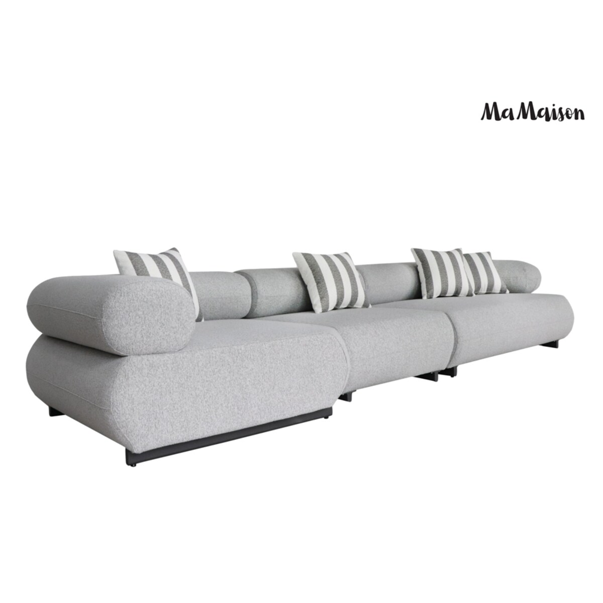 MaMaison sofa ogrodowa ALEXANDER szara (poduszki i pokrowiec w zestawie)