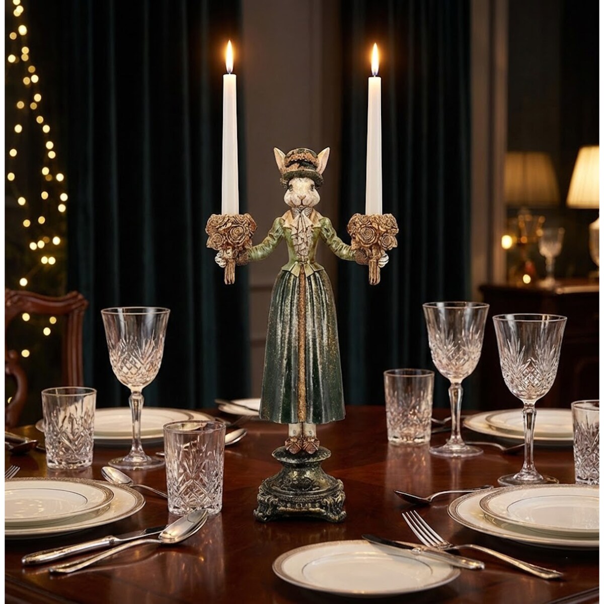 ZAJĄC FIGURKA WIELKANOCNA NA WIELKANOC PREZENT ZAJĄCZEK ŚWIECZNIK OZDOBA