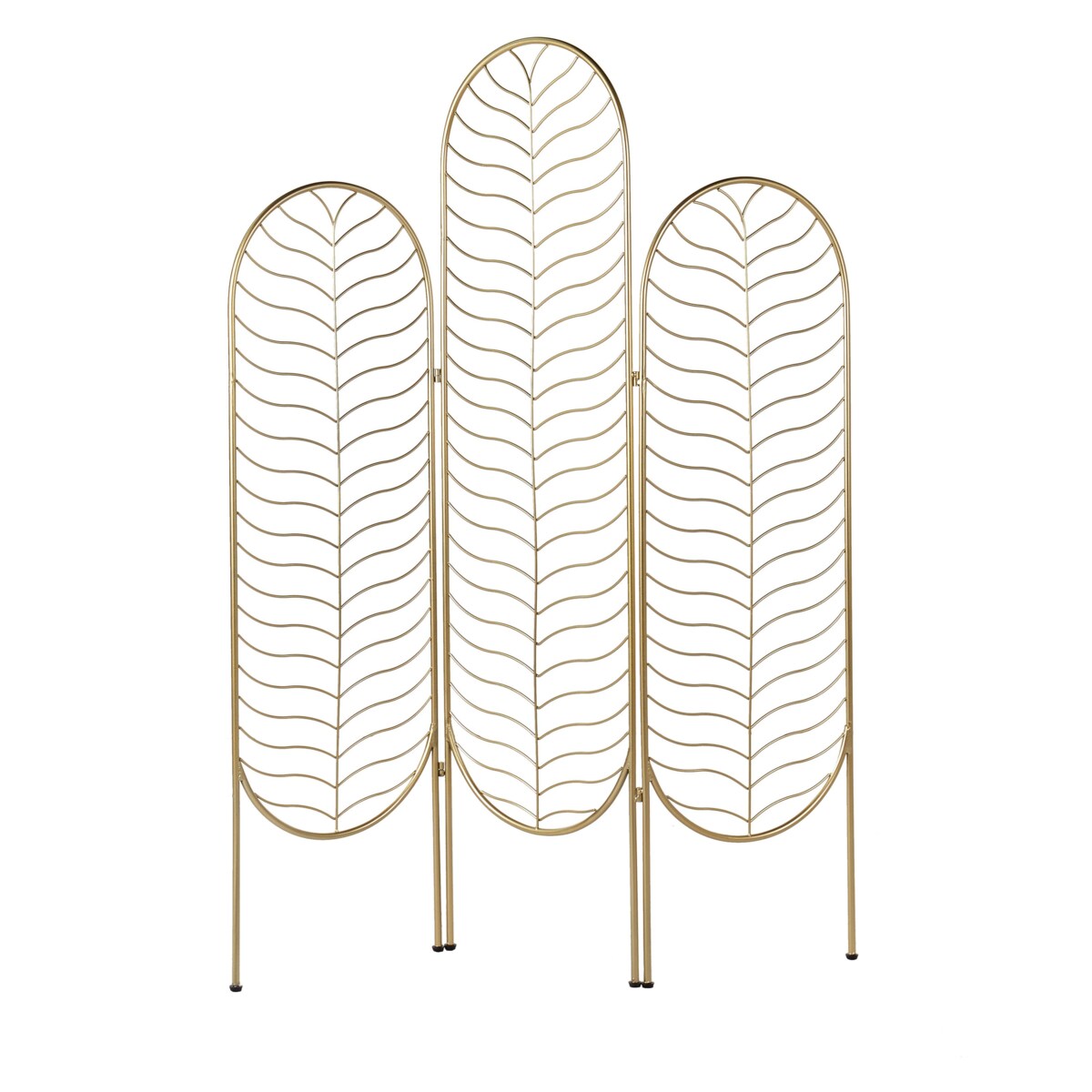 3-panelowy składany parawan pokojowy metalowy 120 x 160 cm złoty PESCIA