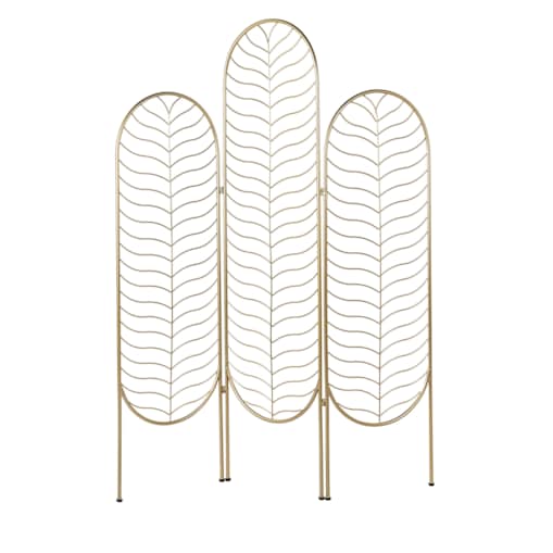 3-panelowy składany parawan pokojowy metalowy 120 x 160 cm złoty PESCIA