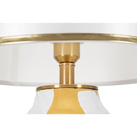 Lampa stołowa, kolor złoty i biały, ceramika, żelazo i tkanina, 40 x 40 x 70 cm, 1 x E27, max. 40 W, do salonu i sypialni, Mauro Ferretti