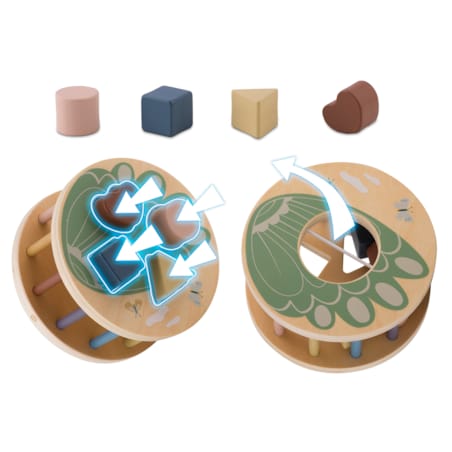 Zabawka drewniana do ciągnięcia sorter klocki papuga Nukido