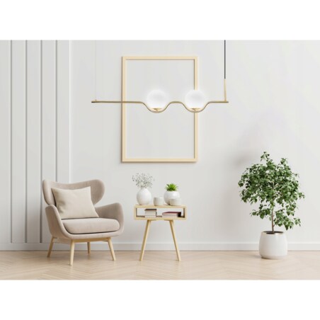 Lampa Sufitowa Nowoczesna Gold Złota E27 Klosz X2