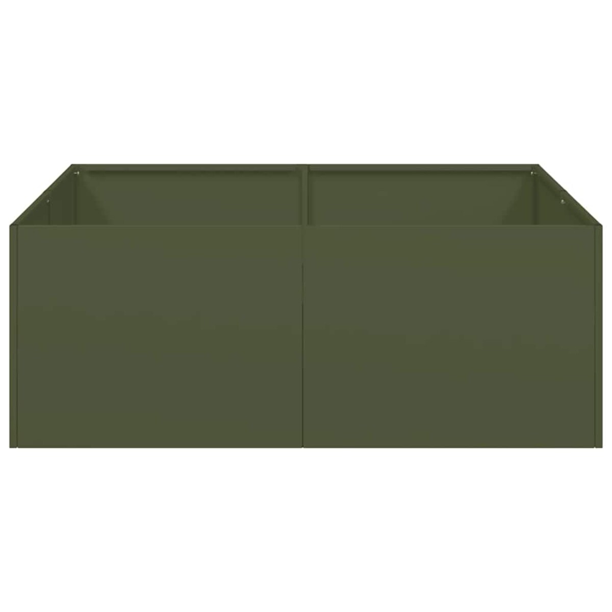 vidaXL Doniczka Oliwkowo-zielona 80x80x30 cm Stal