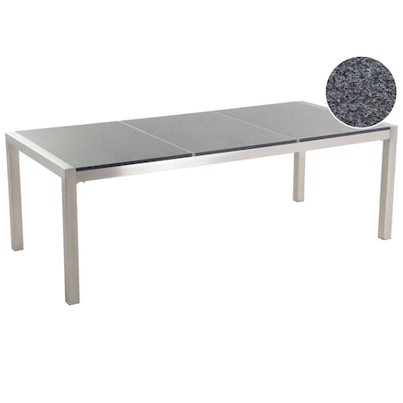 Stół ogrodowy GROSSETO 220 cm 100 cm Polerowany Granit Szary