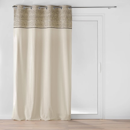 Żakardowa zasłona z łączonych materiałów, CAMALIA, 140 x 240 cm