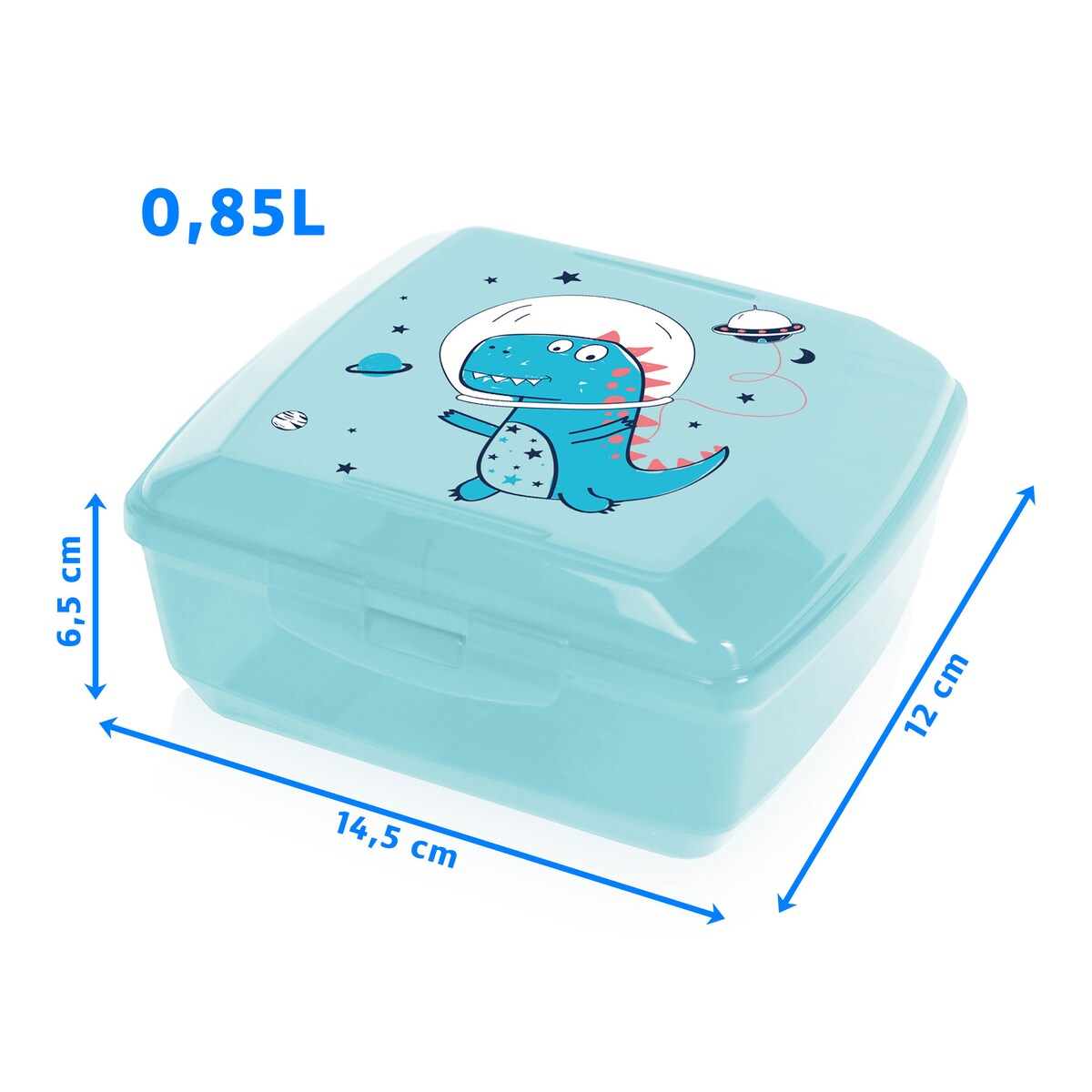 Pojemnik Śniadaniowy Dla Dzieci Lunchbox Na Śniadanie Chlebak Dziecięcy Dinozaur Niebieski