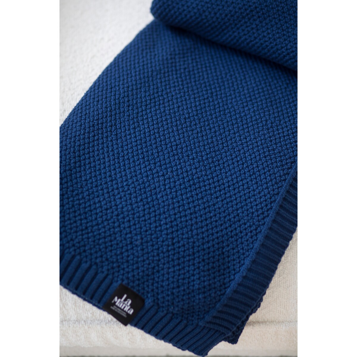 Pled pleciony granatowy, 130 x 160 cm, La Manta