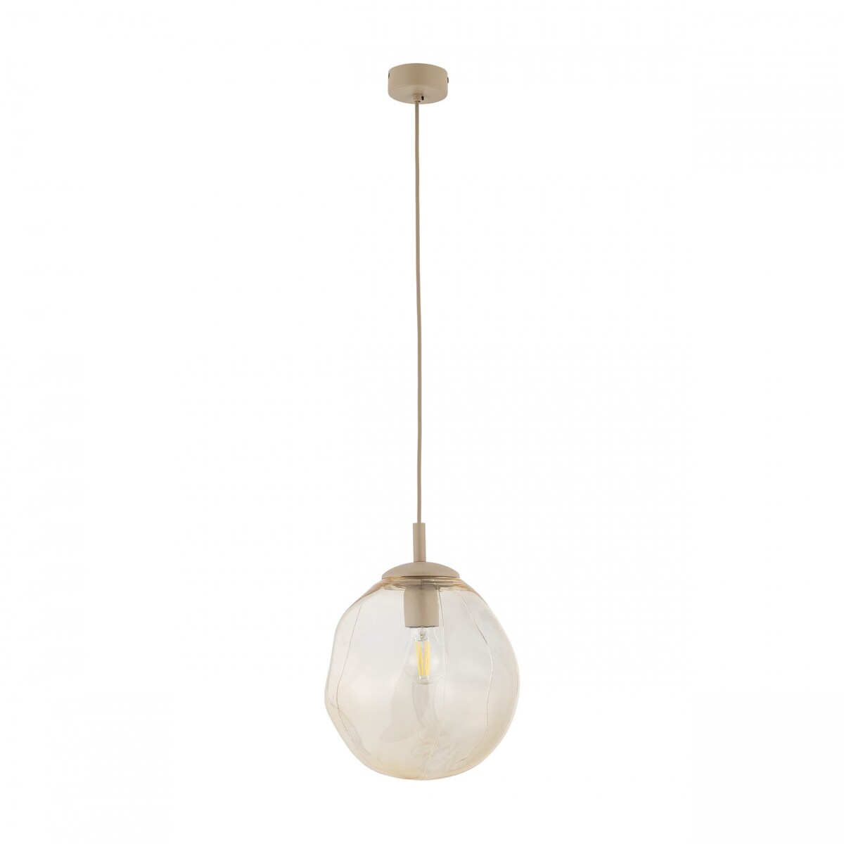 Lampa wisząca TK Lighting LAVA M SABIA 11327 beżowo-koniakowa E27 regulowana wysokość 175 cm