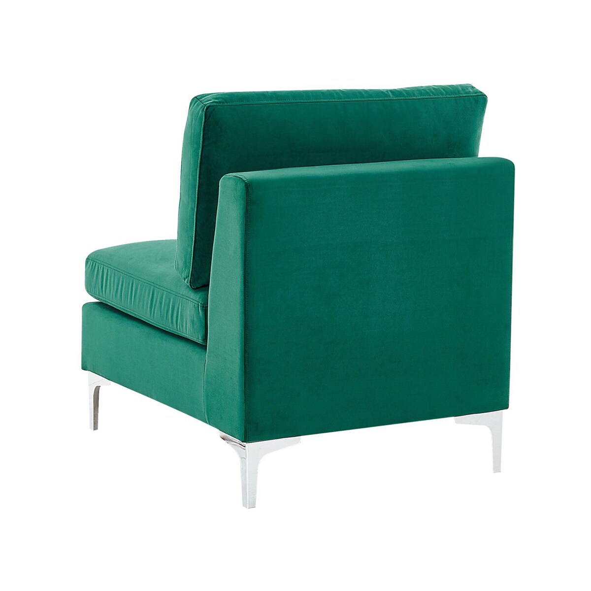 Narożnik modułowy 4-osobowy z otomaną welurowy lewostronny zielony EVJA